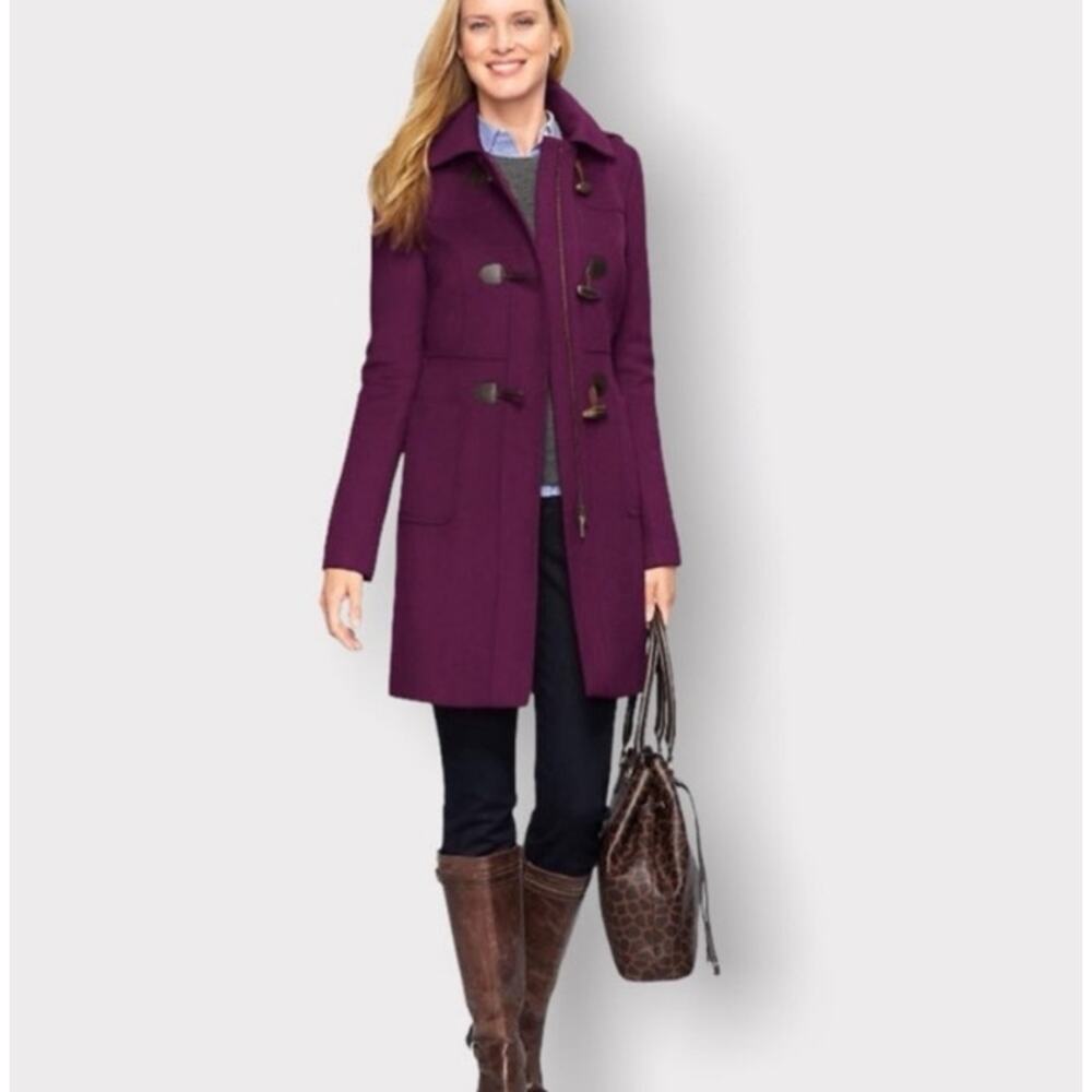 Talbots Toggle Hooded Wool Blend Pea Coat Women's 2P NWOT
